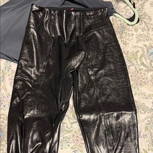 Spanx Black Shiny Leather Pants